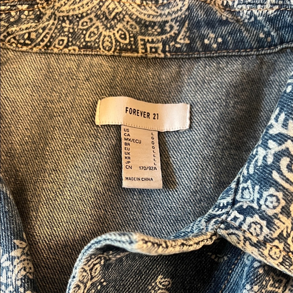 Forever 21 Bandana Print Denim Skirt and Short-Sleeve Jacket Set - Picture 6 of 7